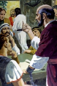 Paul was a prisoner in Rome, under house arrest, but he was free to preach the Gospel to many who came to listen (Acts 28:7-31).